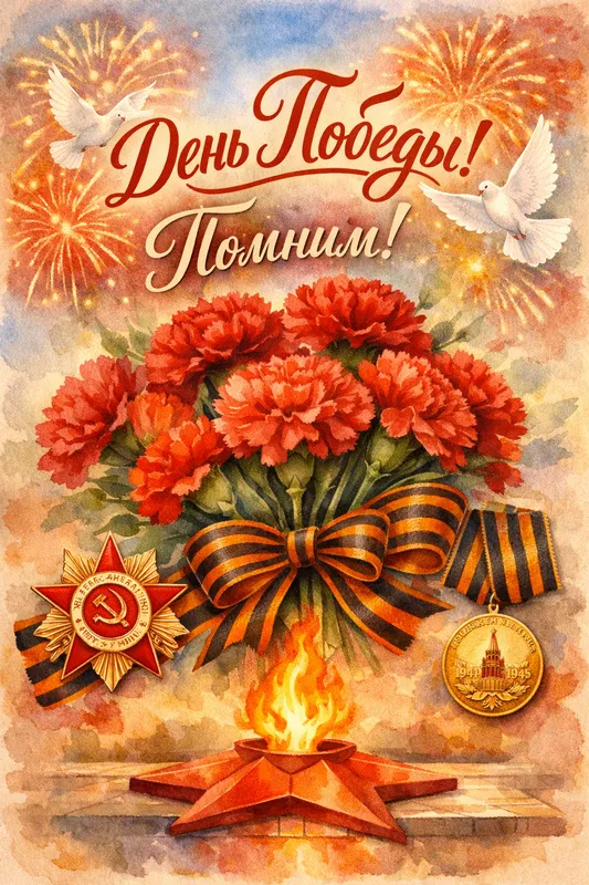 Готовые открытки ко Дню Победы — открытка 27