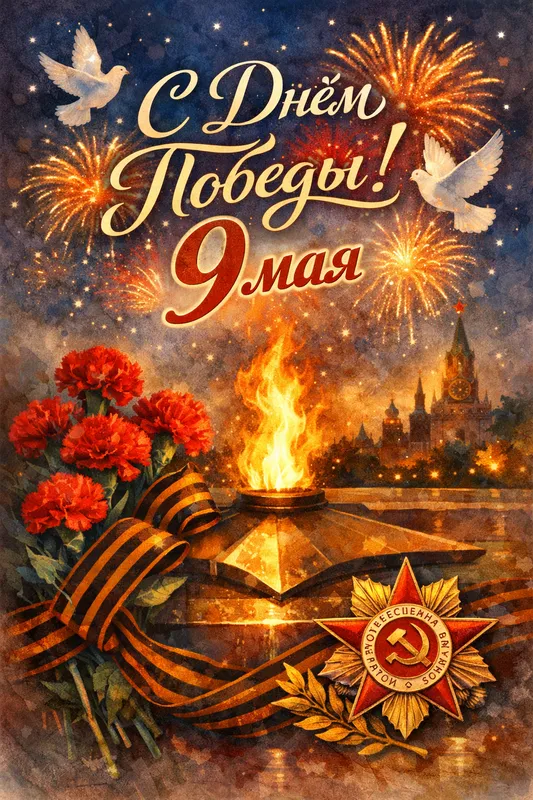 Готовые открытки ко Дню Победы — открытка 19