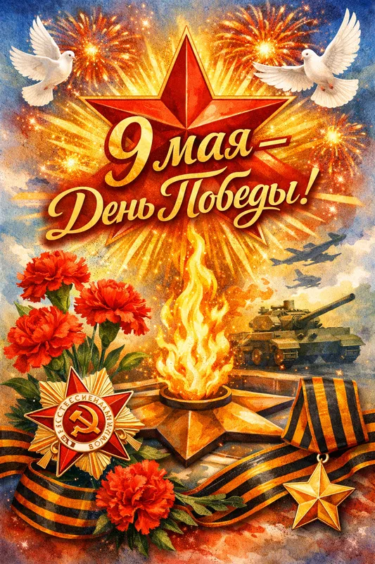 Готовые открытки ко Дню Победы — открытка 30
