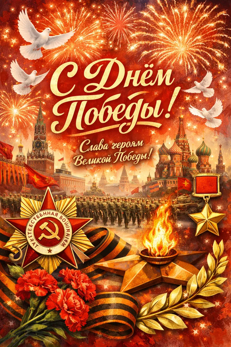 Готовые открытки ко Дню Победы — открытка 11
