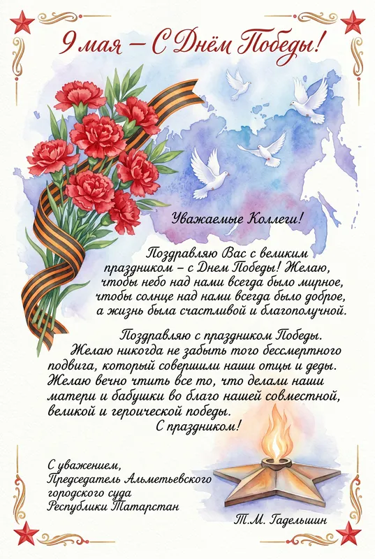 Готовые открытки ко Дню Победы коллеге — открытка 7