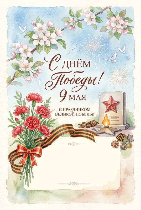 Готовые открытки ко Дню Победы коллеге — открытка 6