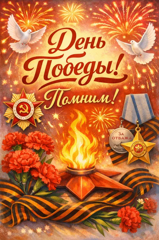 Готовые открытки ко Дню Победы — открытка 29