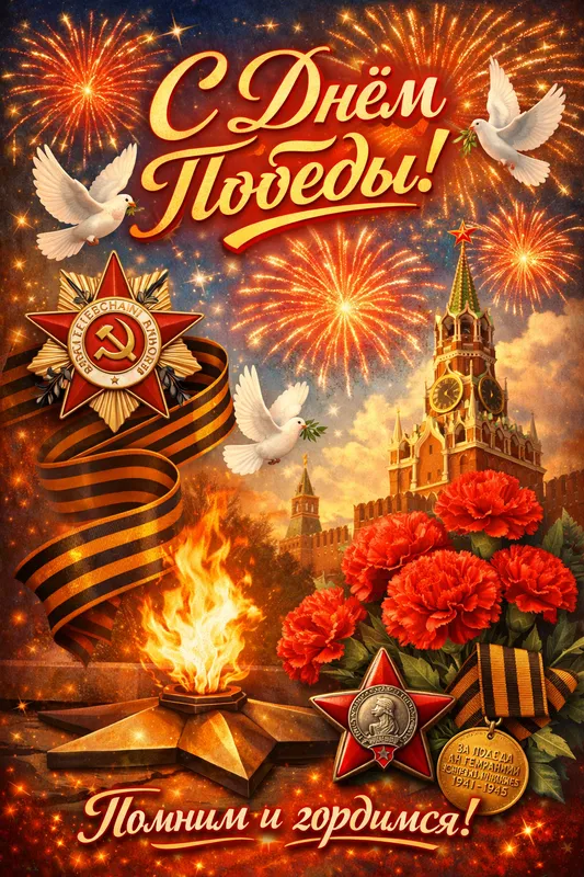 Готовые открытки ко Дню Победы — открытка 15