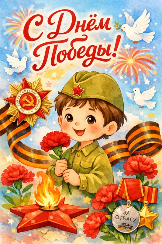 Готовые открытки ко Дню Победы — открытка 32