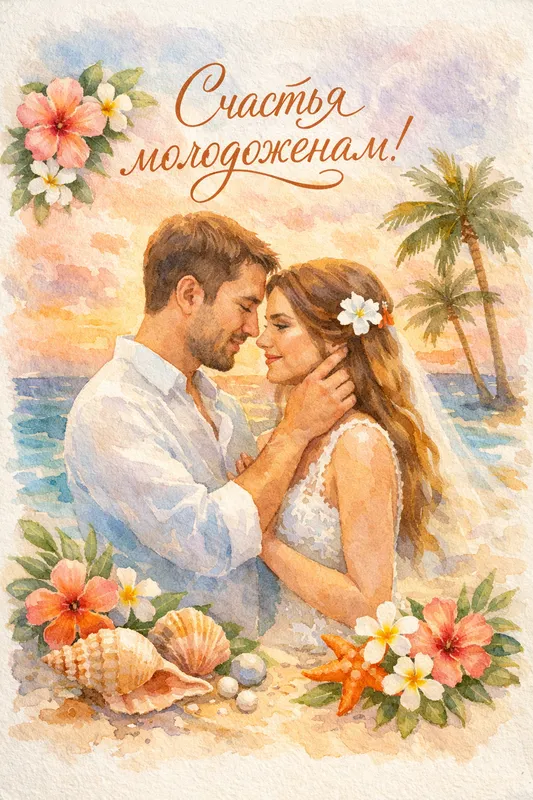 Готовые открытки с Днём Свадьбы — открытка 2