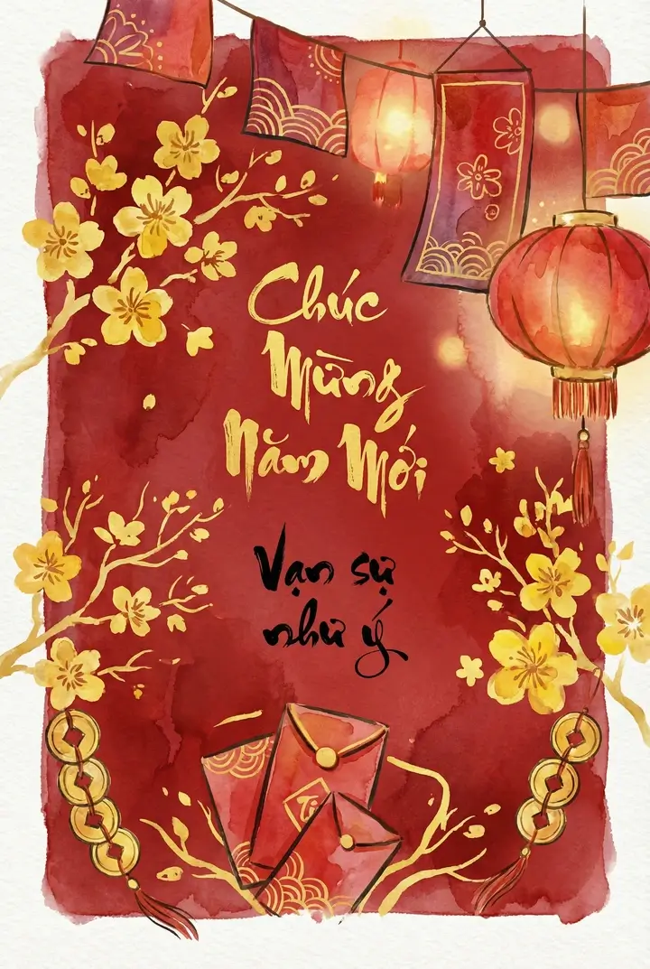 Поздравительные открытки на Тет