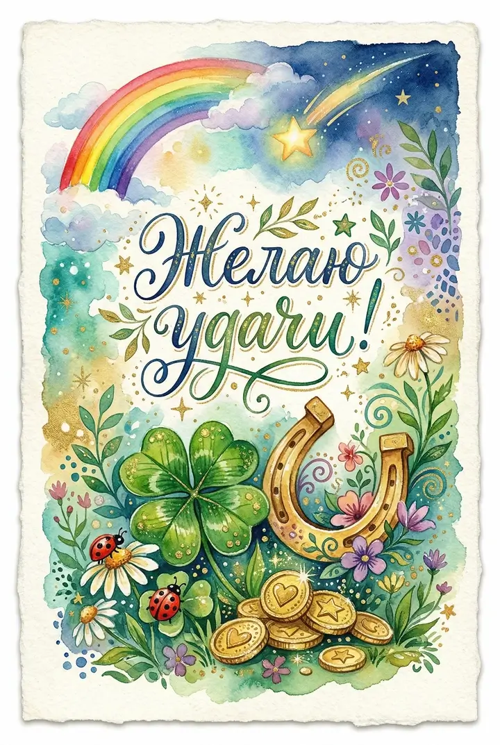 Открытка с пожеланием удачи
