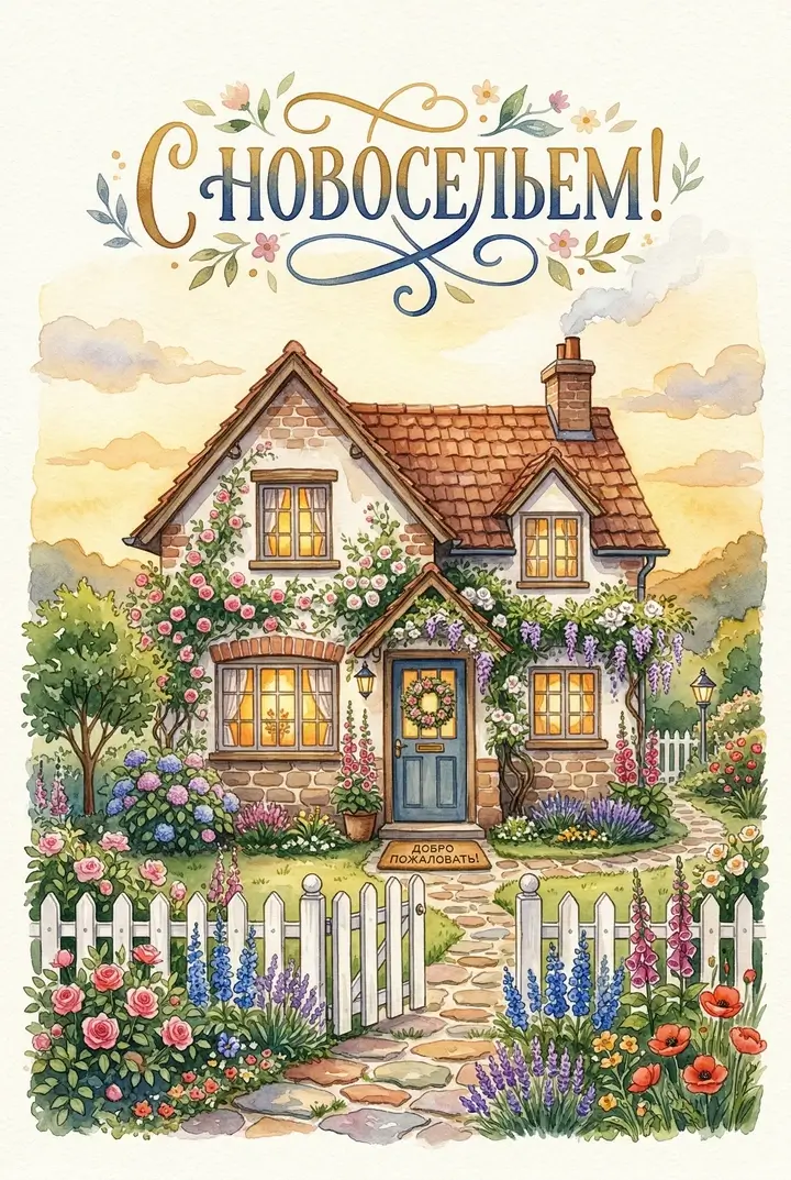 Открытка с новосельем