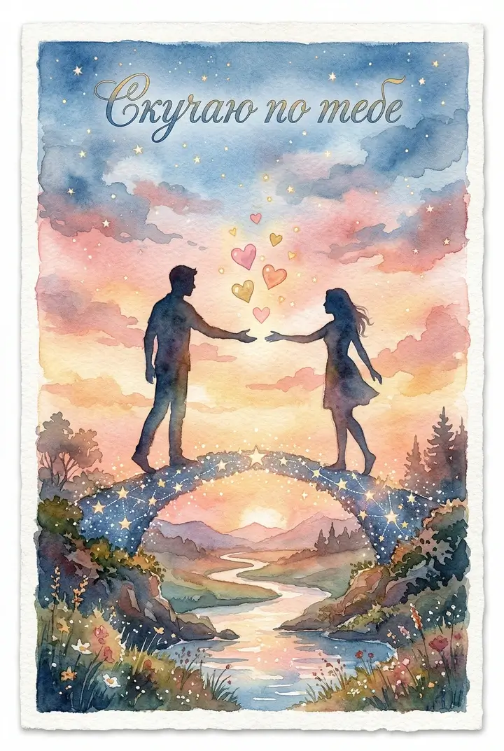 Открытка Скучаю