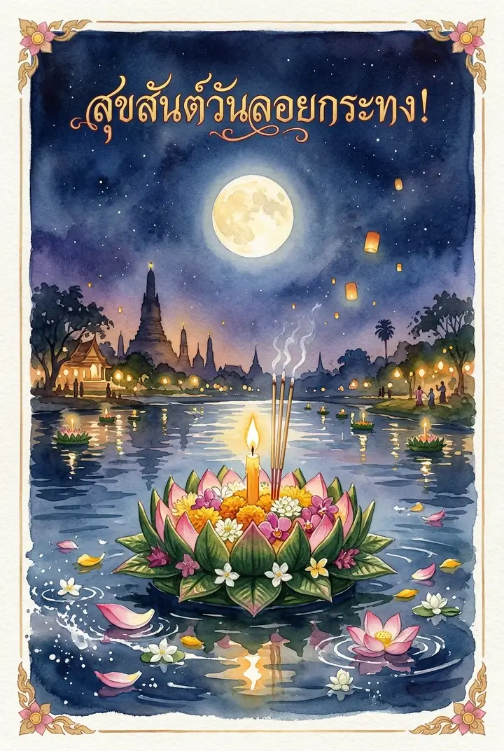 คำอวยพรวันลอยกระทง