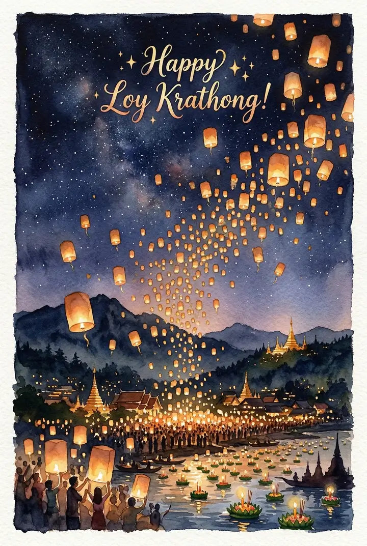 คำอวยพรวันลอยกระทง