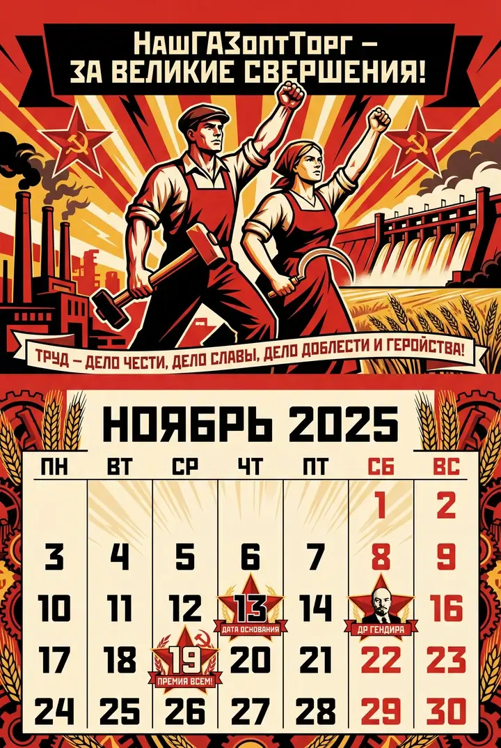 Генератор календарей 2026 с нейросетью