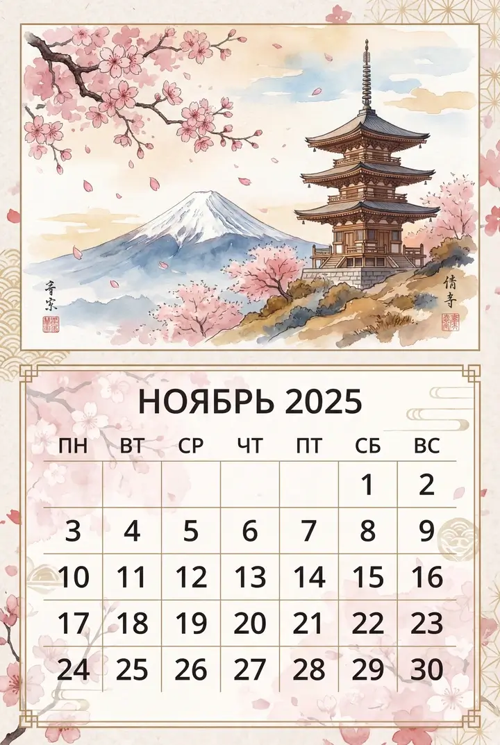 Генератор календарей 2026 с нейросетью