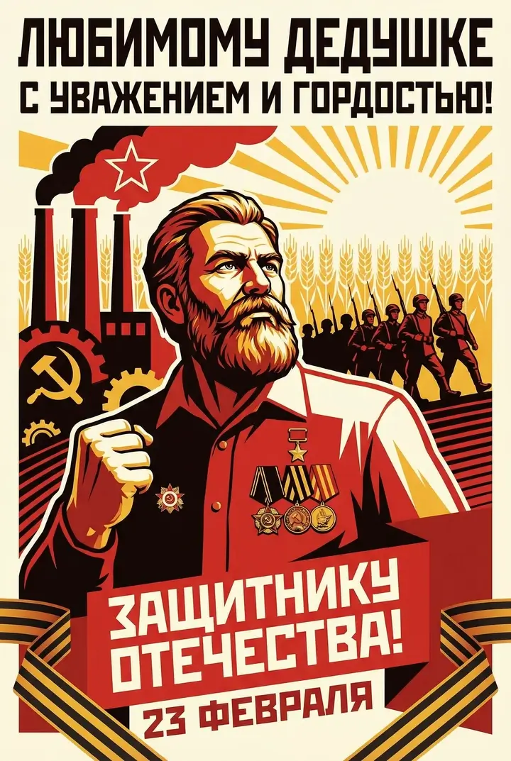 Генератор открыток на 23 февраля