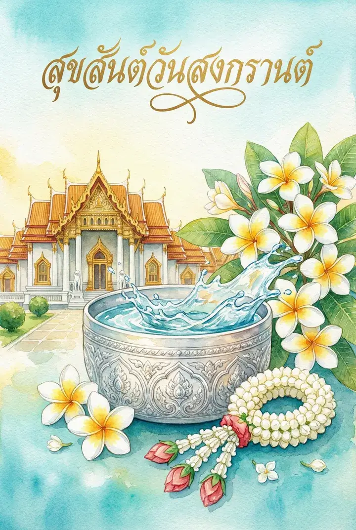 Поздравительные открытки на Сонгкран