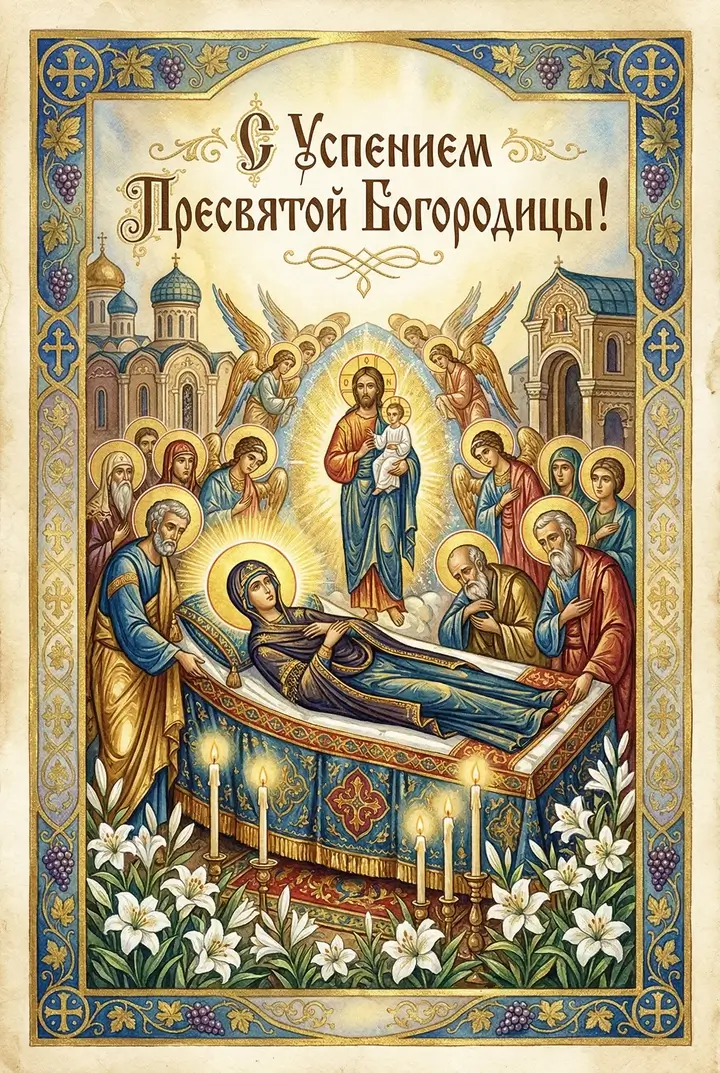 Открытки на Успение Пресвятой Богородицы