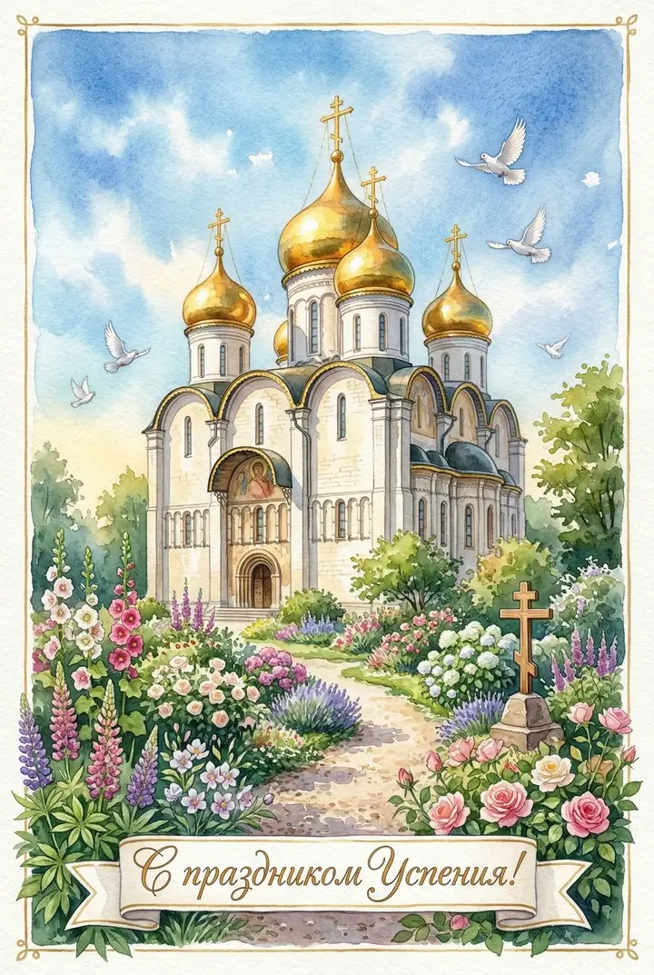 Открытки на Успение Пресвятой Богородицы