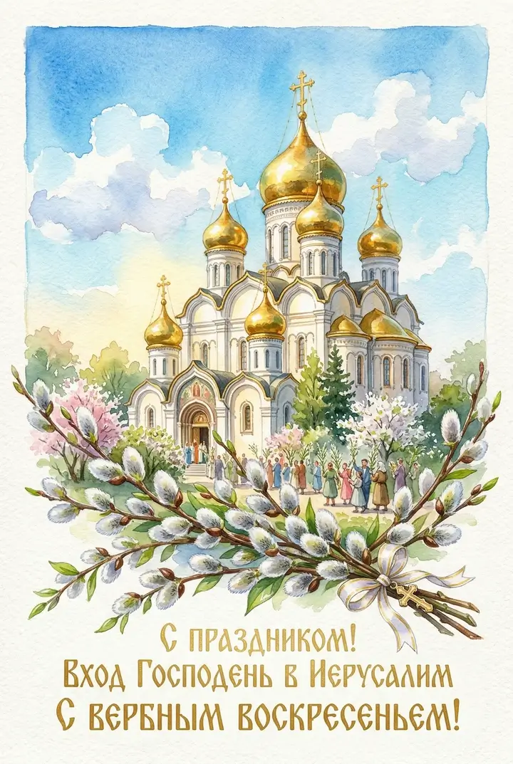 Открытки на Вербное воскресенье