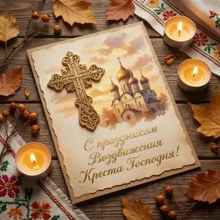 Открытка к Воздвижению Креста Господня