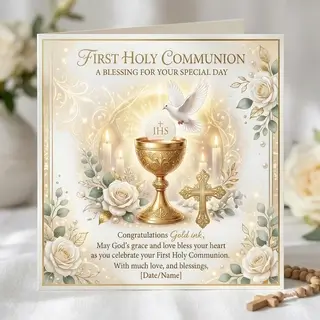 Открытка на Причастие