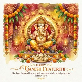 Открытка на Ганеша-чатуртхи