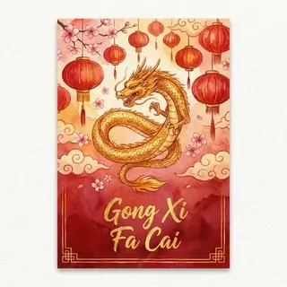 Открытка на Китайский Новый год