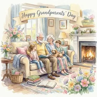 Открытка на День бабушек и дедушек