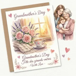 Močiutės dienos atvirukas