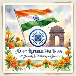 Indijos Respublikos dienos atvirukas