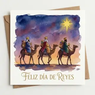 Trijų Karalių dienos atvirukas