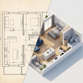 مخطط طابق ثلاثي الأبعاد
