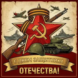 Открытка на 23 февраля