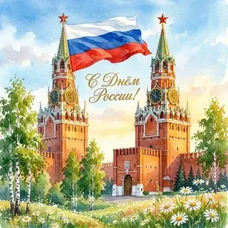 Открытка на День России