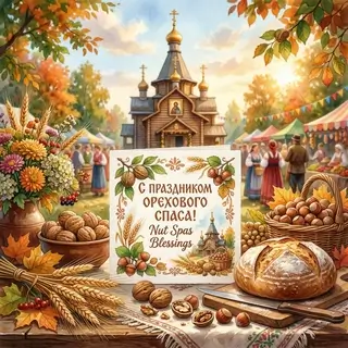 Открытка на Ореховый Спас