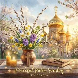 Открытка на Вербное воскресенье