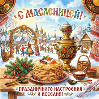 Открытка на Масленицу
