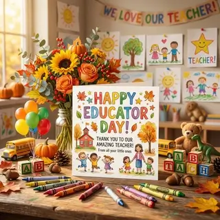 Открытка на День воспитателя