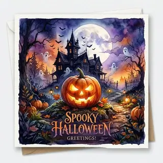 Хэллоуинская открытка