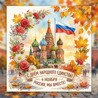 Открытка на День народного единства