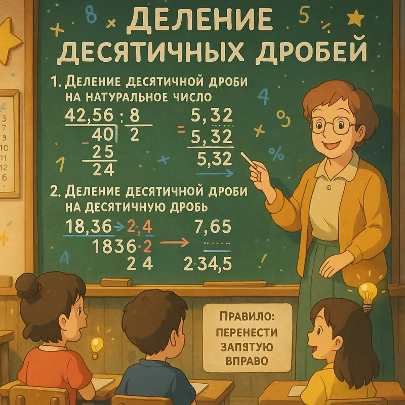 Деление десятичных дробей