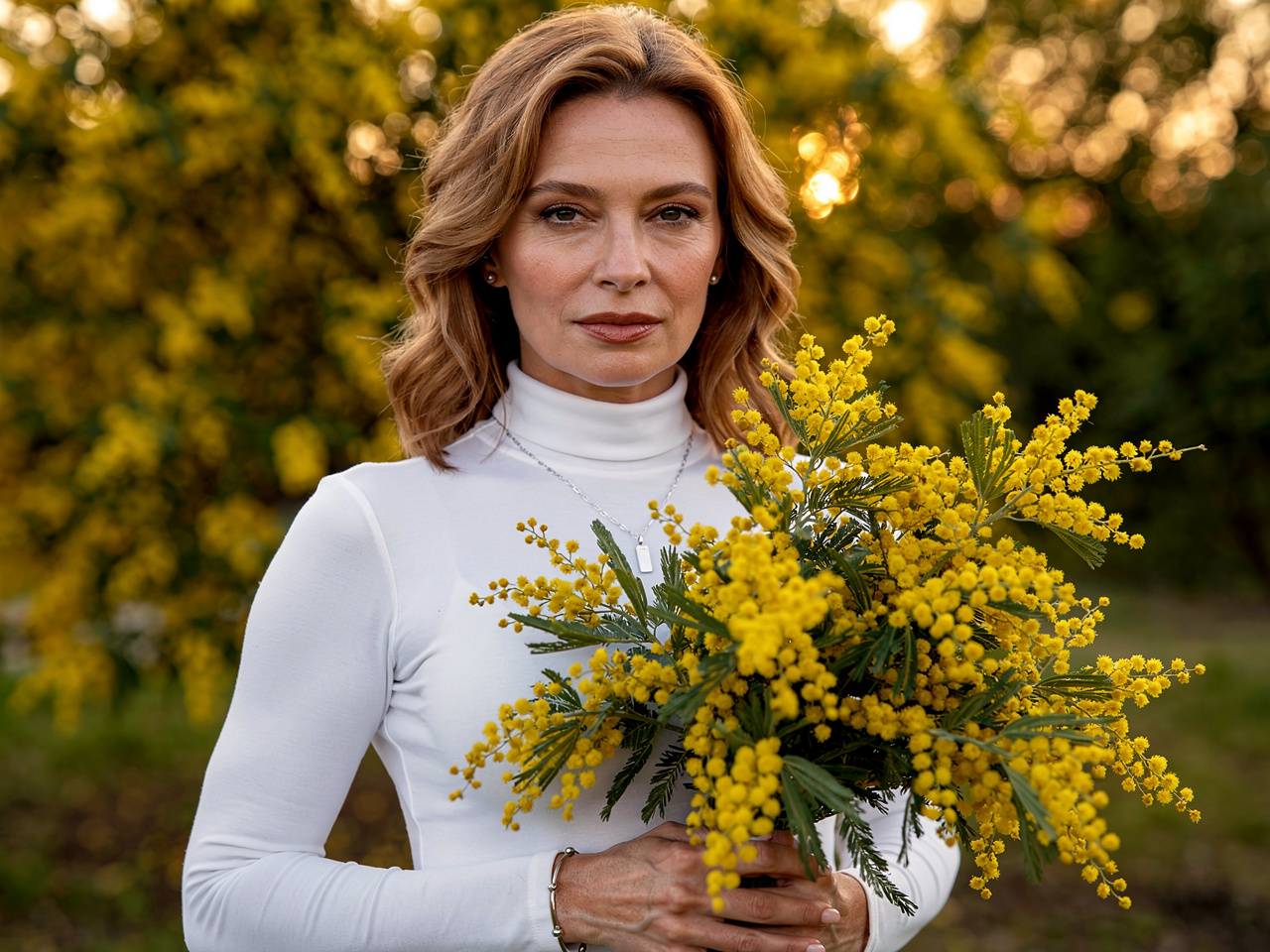 С мимозой