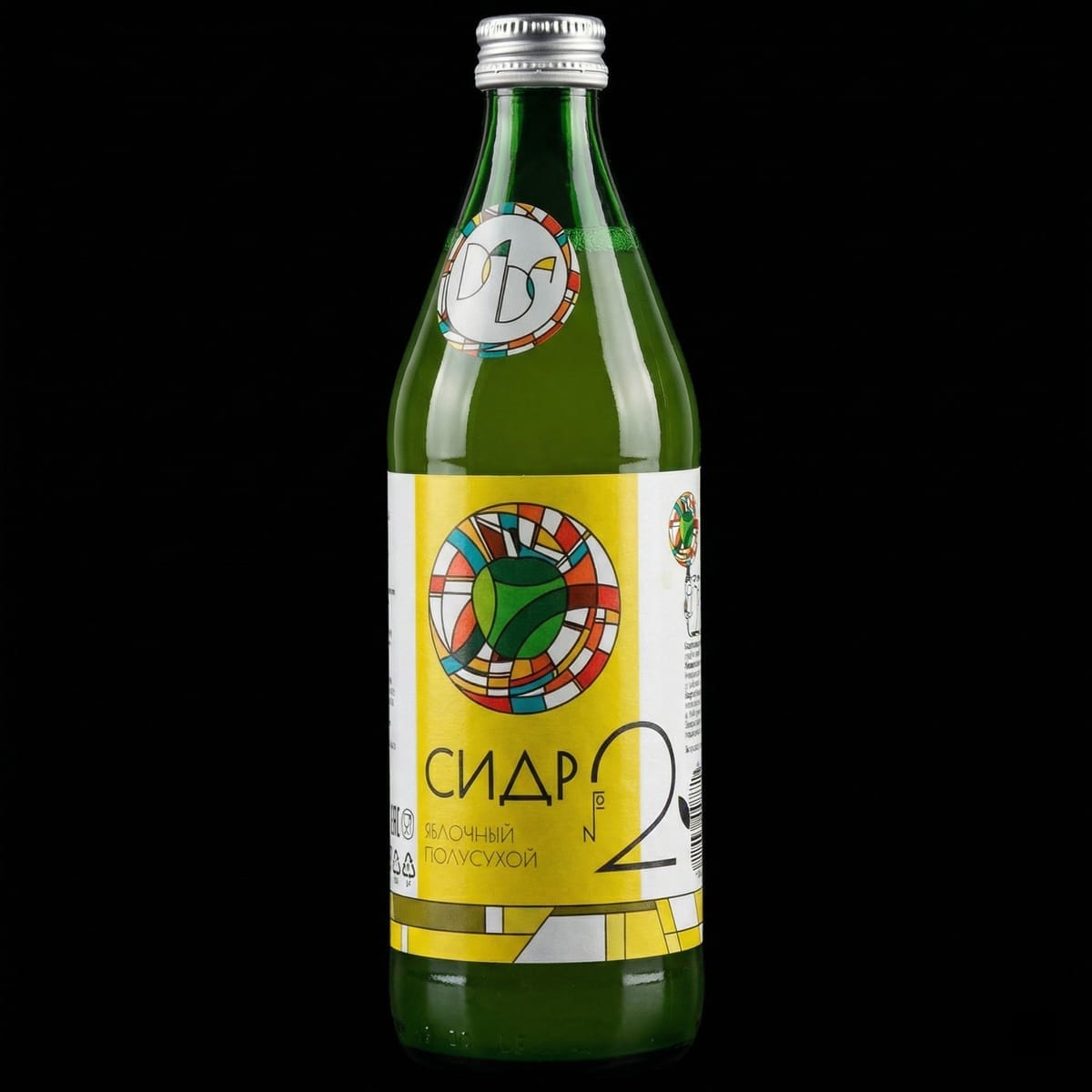Сидр №2 яблочный полусухой 0.5