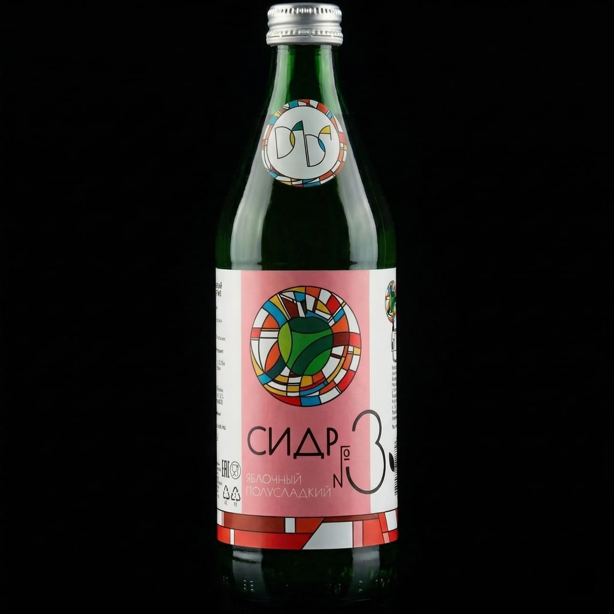 Сидр №3 яблочный полусладкий 0.5