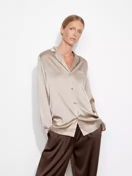 Блуза из шелка с карманом