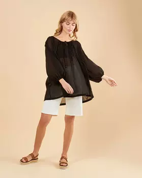 Блуза объемная на завязках One size
