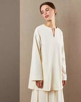 Блуза широкая с отстрочками