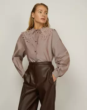 Блуза со съемным воротником