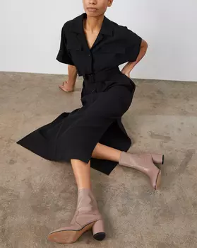 Ботильоны с круглым каблуком