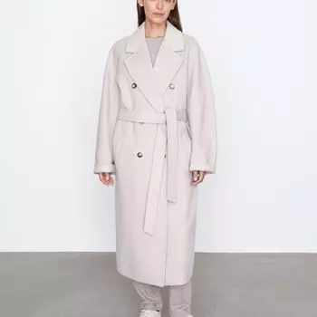 Пальто двубортное с поясом